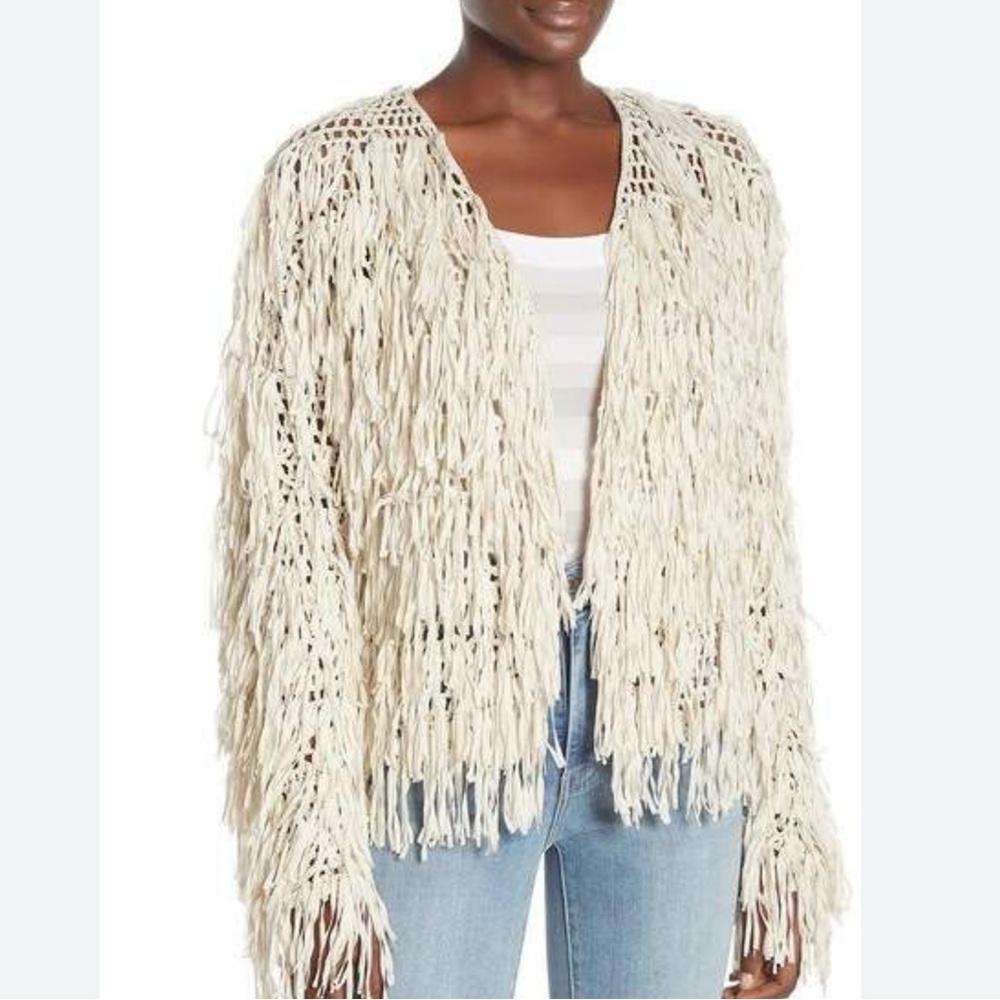 Vintage Forever 21 Cream Fringe Cardigan